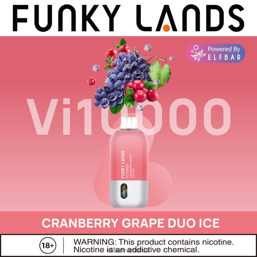 ELFBAR funky lands cea mai bună aromă vape de unică folosință serie vi10000 iced gheață duo de struguri de afine R06FNN156