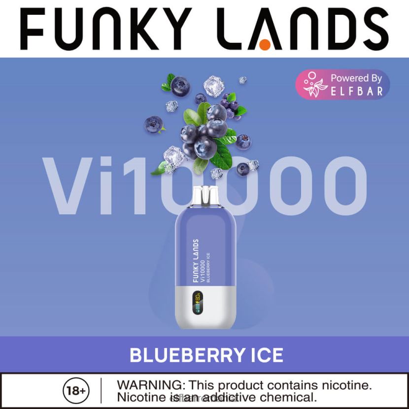 ELFBAR funky lands cea mai bună aromă vape de unică folosință serie vi10000 iced gheata de afine R06FNN151